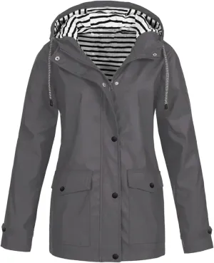 ZEFOTIM Rain Jackets for Women Waterproof with Hood Lightweight Casual Anorak Travel Hiking Coats with Pockets 720