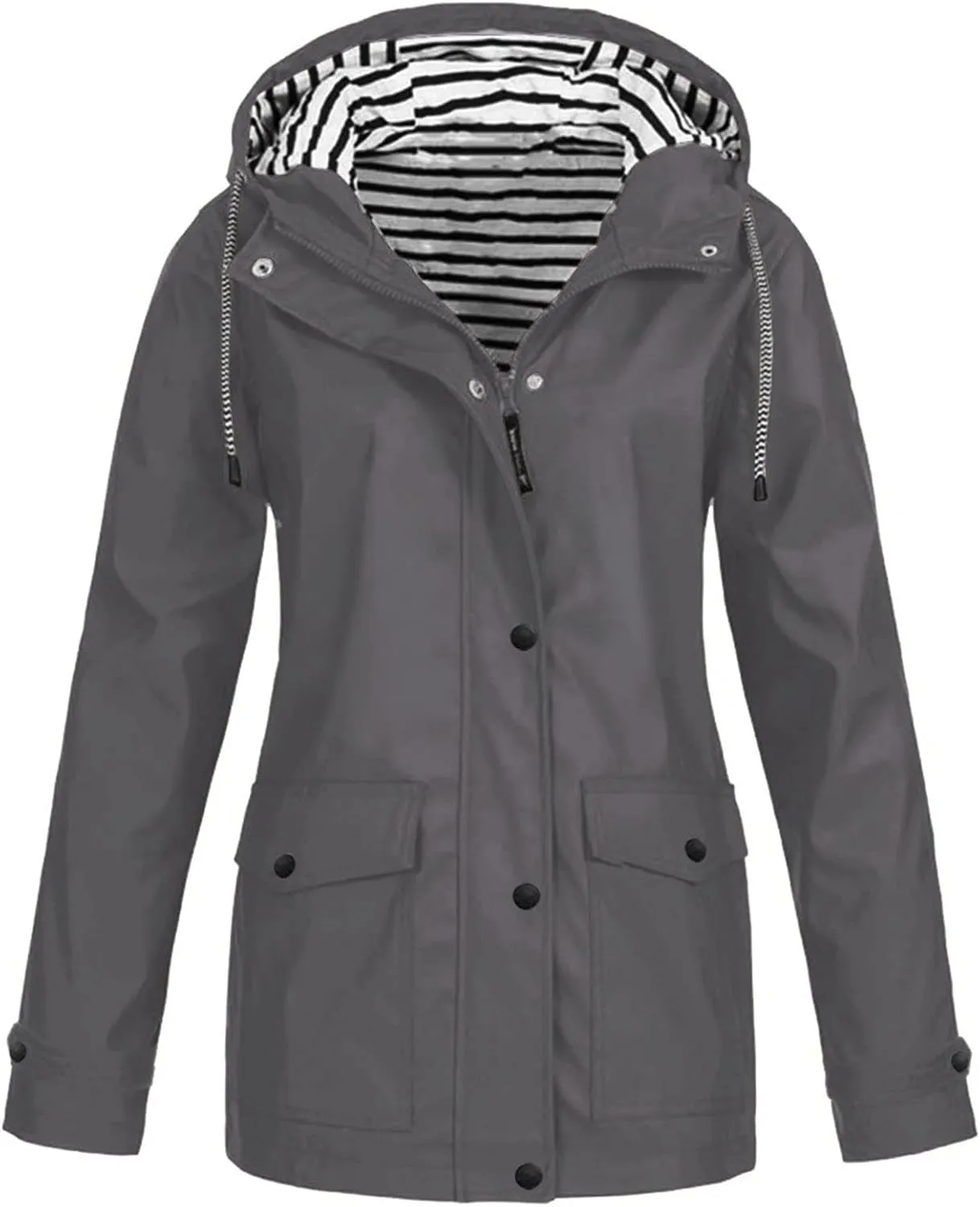 ZEFOTIM Rain Jackets for Women Waterproof with Hood Lightweight Casual Anorak Travel Hiking Coats with Pockets 720