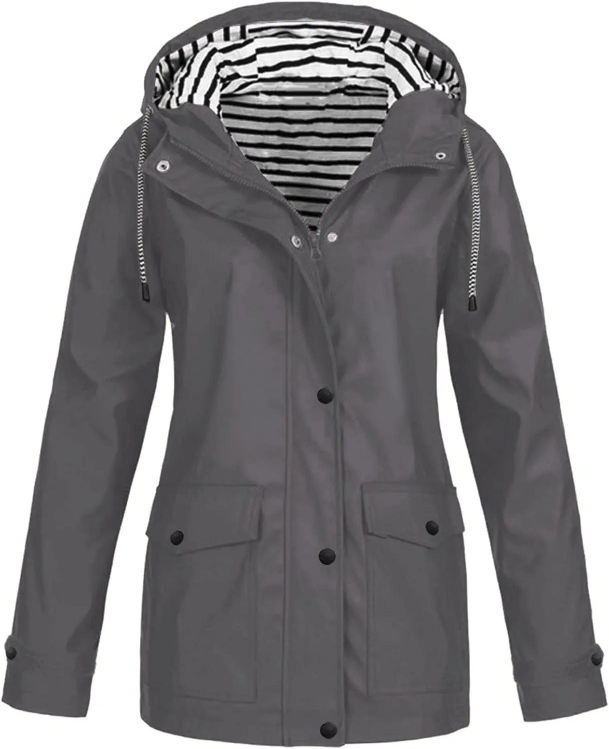 ZEFOTIM Rain Jackets for Women Waterproof with Hood Lightweight Casual Anorak Travel Hiking Coats with Pockets 720